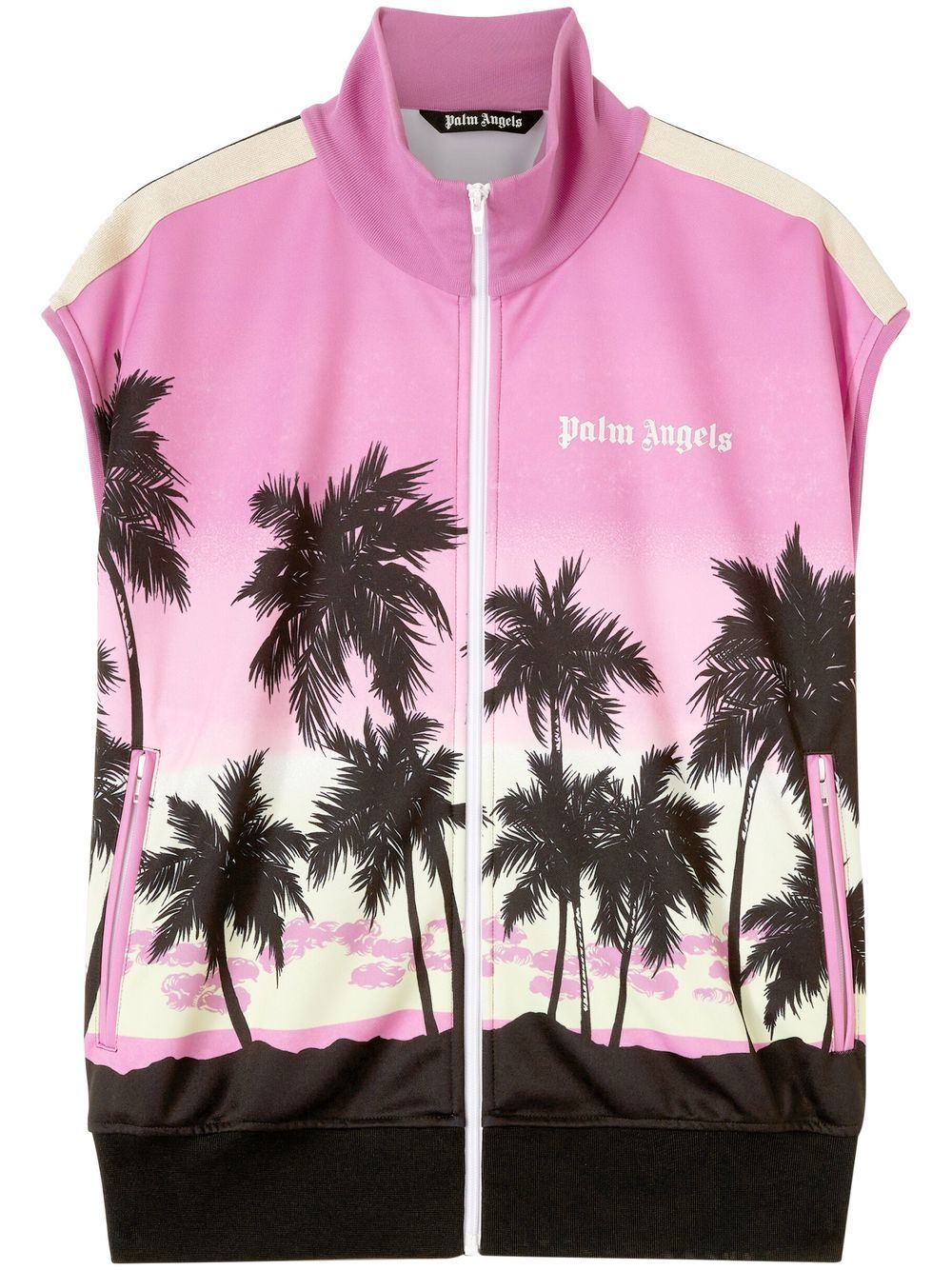 Palm Angels 图案印花拉链运动马甲 - 紫色