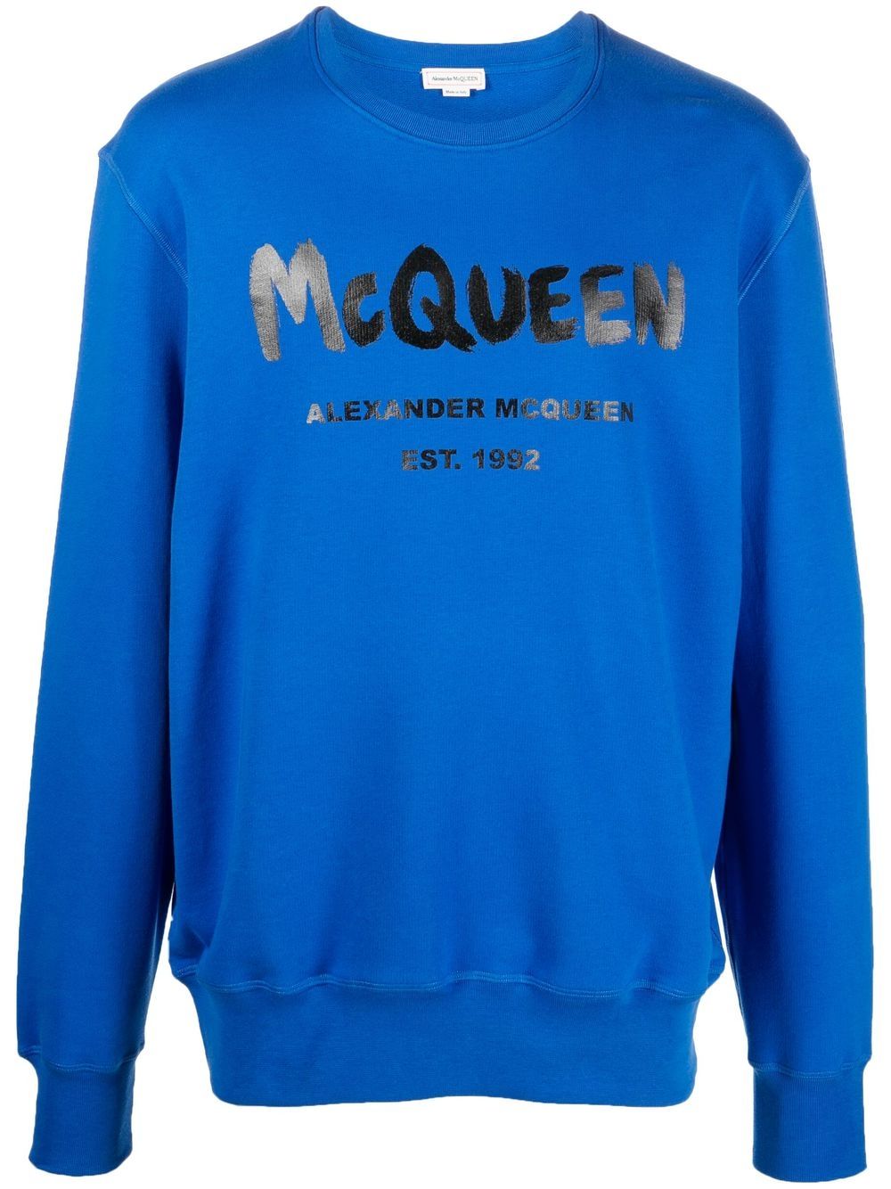 Alexander McQueen 亚历山大·麦昆 logo涂鸦印花卫衣 - 蓝色
