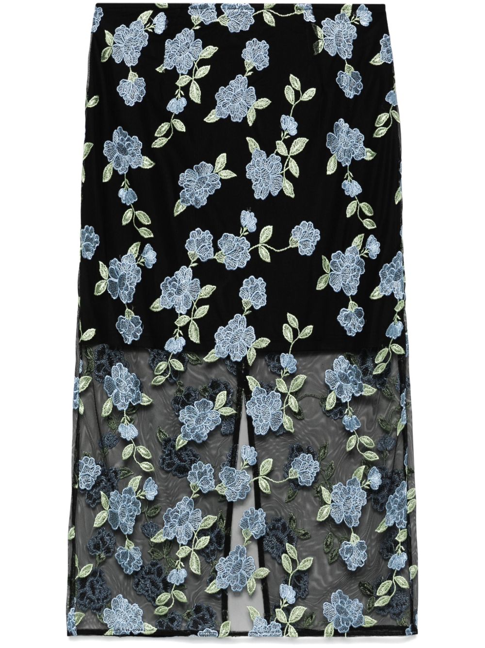 ROTATE BIRGER CHRISTENSEN 网布中长半身裙 - 黑色