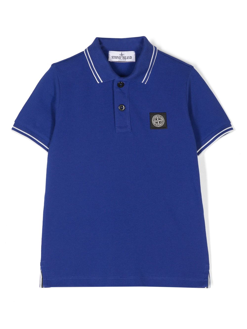 Stone Island Junior 罗盘贴花珠地布polo衫 - 蓝色