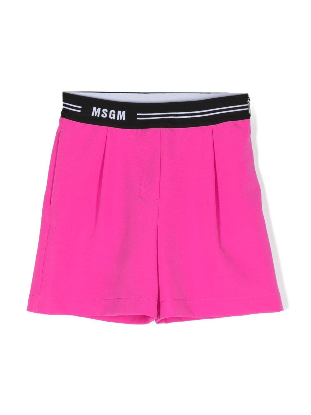 MSGM Kids logo裤腰短裤 - 粉色