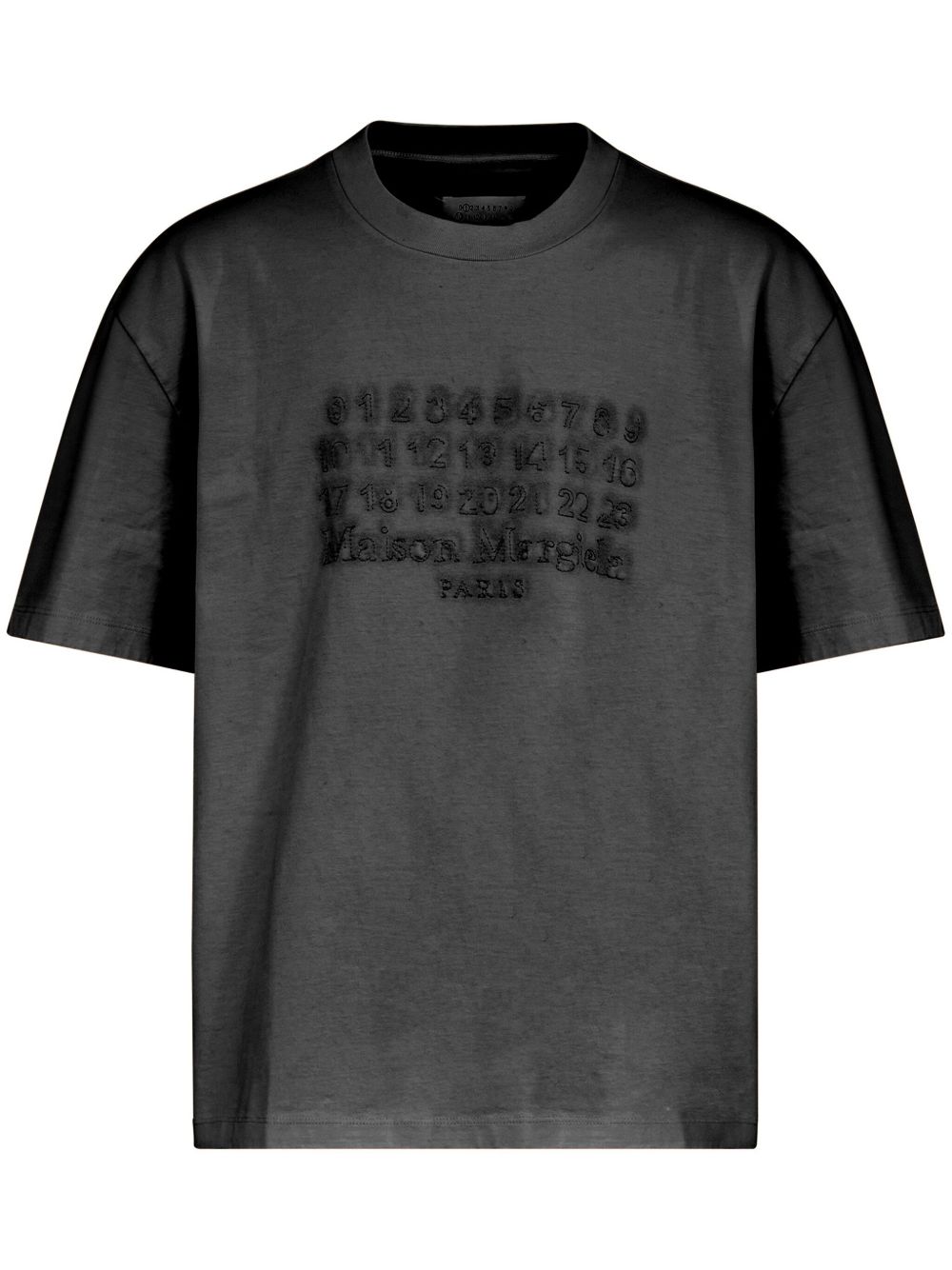 Maison Margiela logo刺绣棉T恤 - 灰色