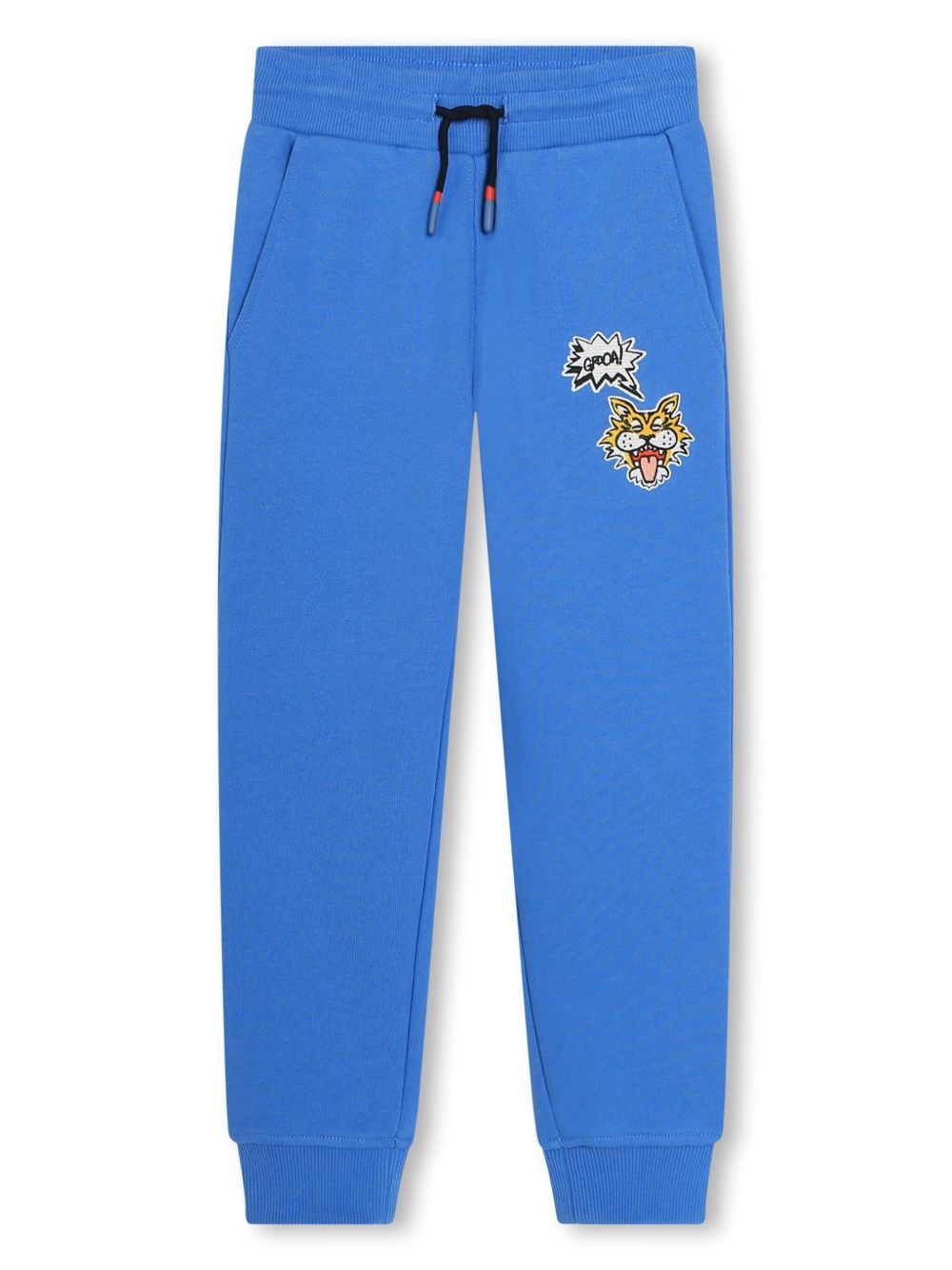 Kenzo Kids 老虎印花棉运动裤 - 蓝色