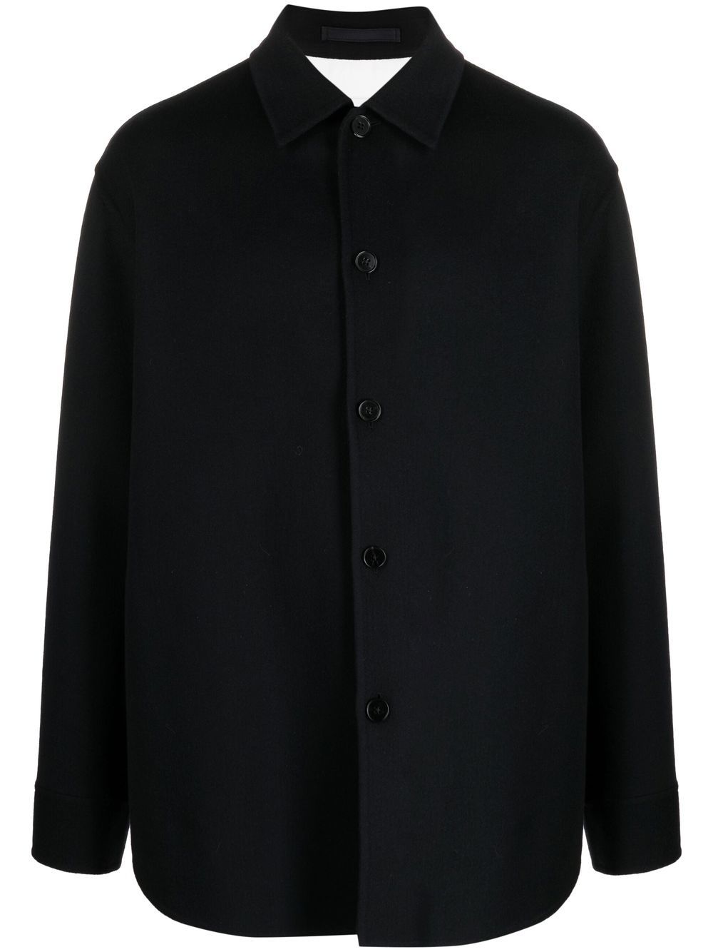 Jil Sander 长袖羊绒衬衫式夹克 - 蓝色