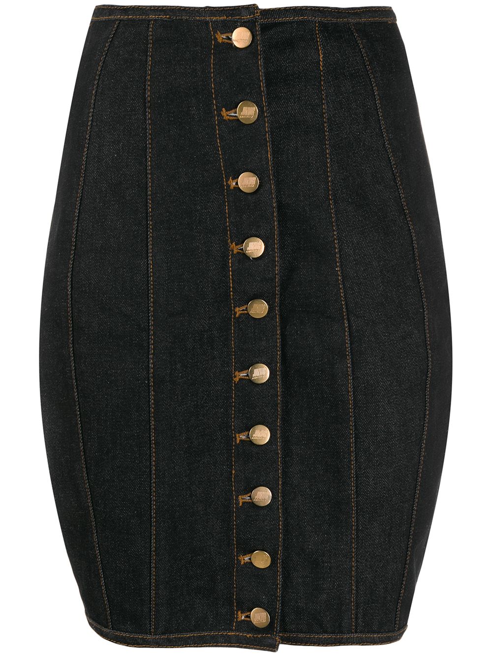 Jean Paul Gaultier Pre-Owned 紧身胸衣式牛仔半身裙 - 黑色