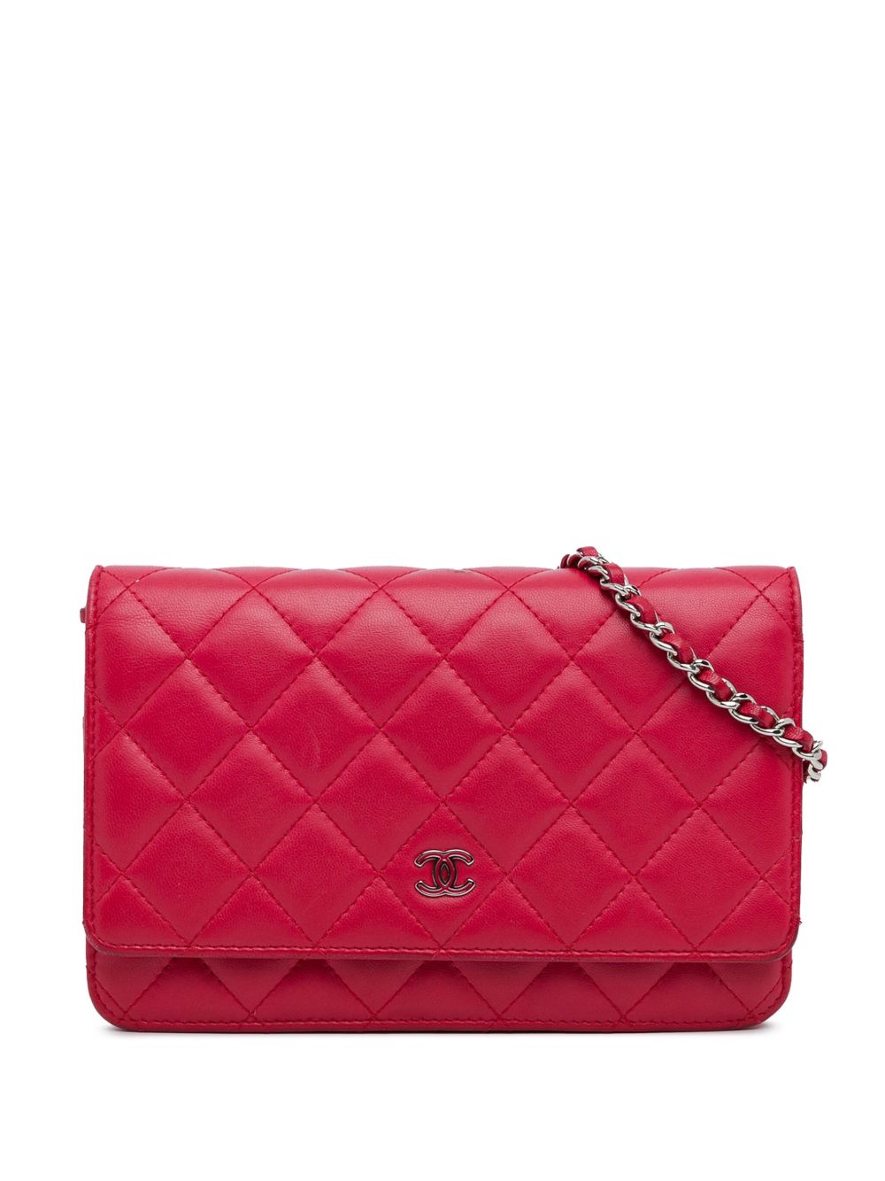CHANEL Pre-Owned Classic Lambskin Wallet on Chain 斜挎包（2014-2015年典藏款） - 粉色