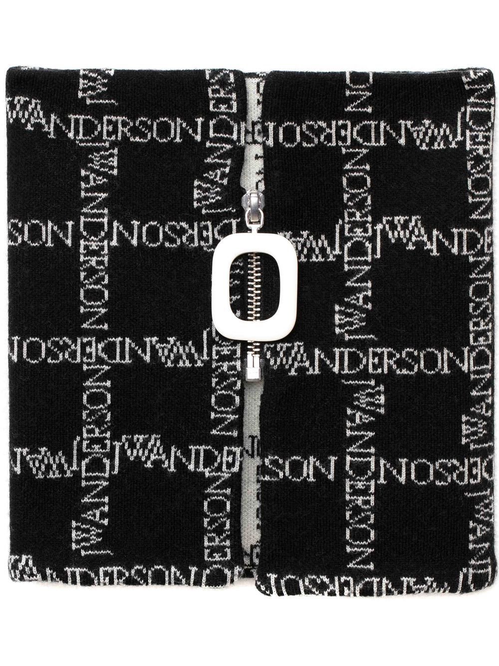 JW Anderson logo方格拉链围脖 - 黑色