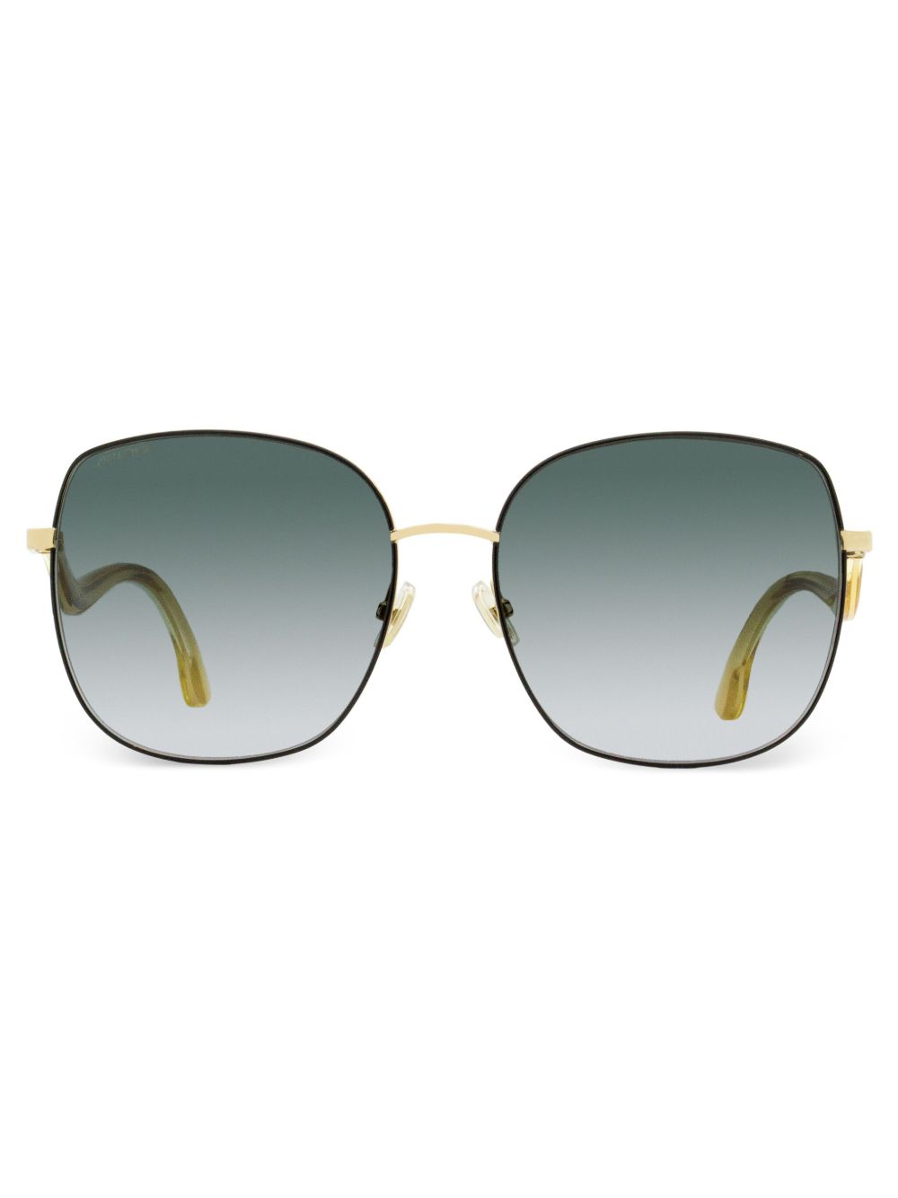 Jimmy Choo Eyewear Mamie 方形镜框太阳眼镜 - 黑色