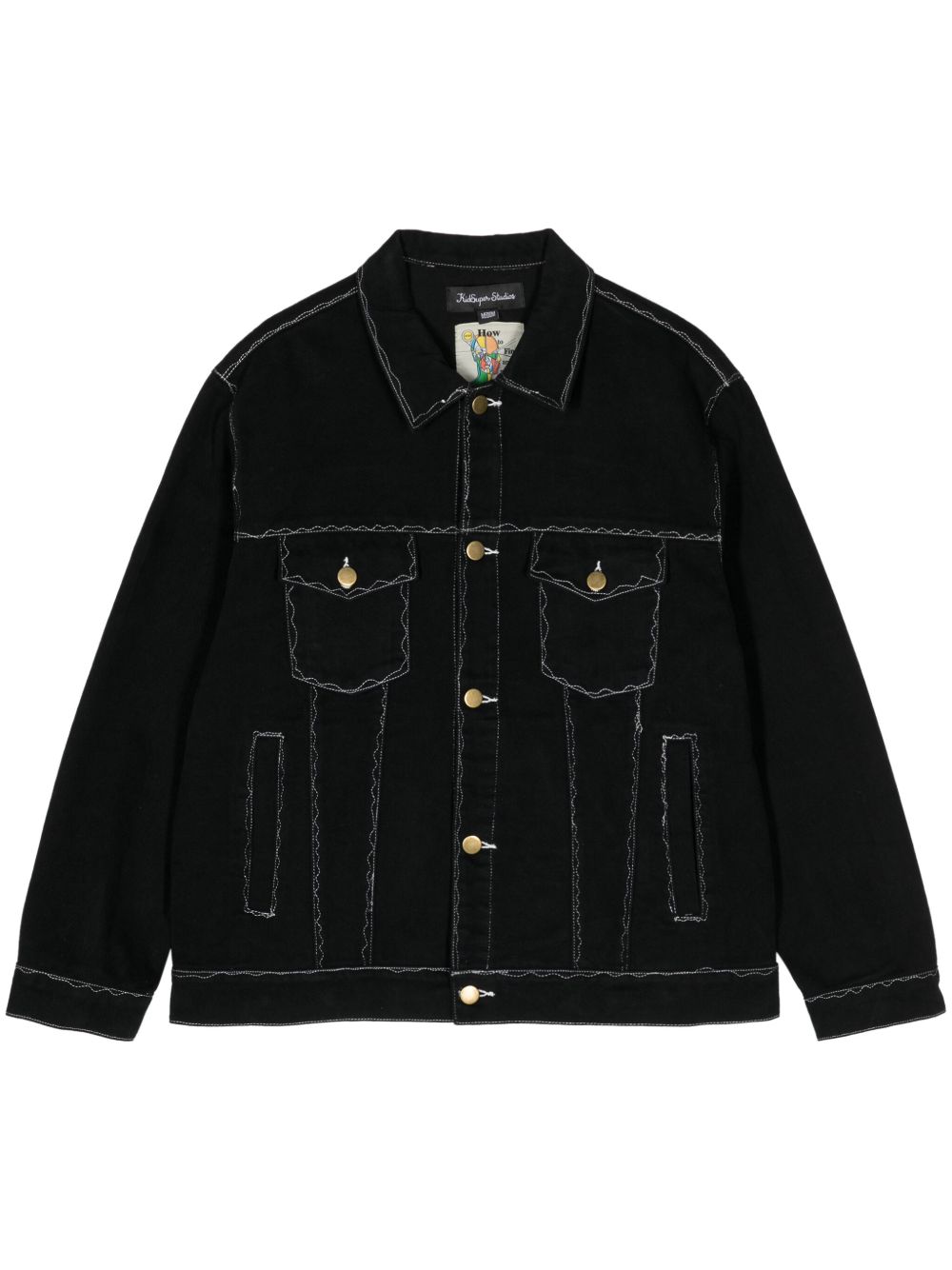 KidSuper Messy Stitched 牛仔夹克 - 黑色
