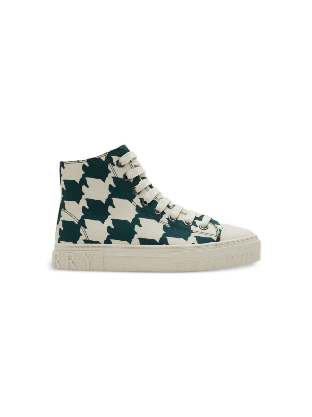 Burberry Kids Duckstooth 华达呢运动鞋 - 绿色