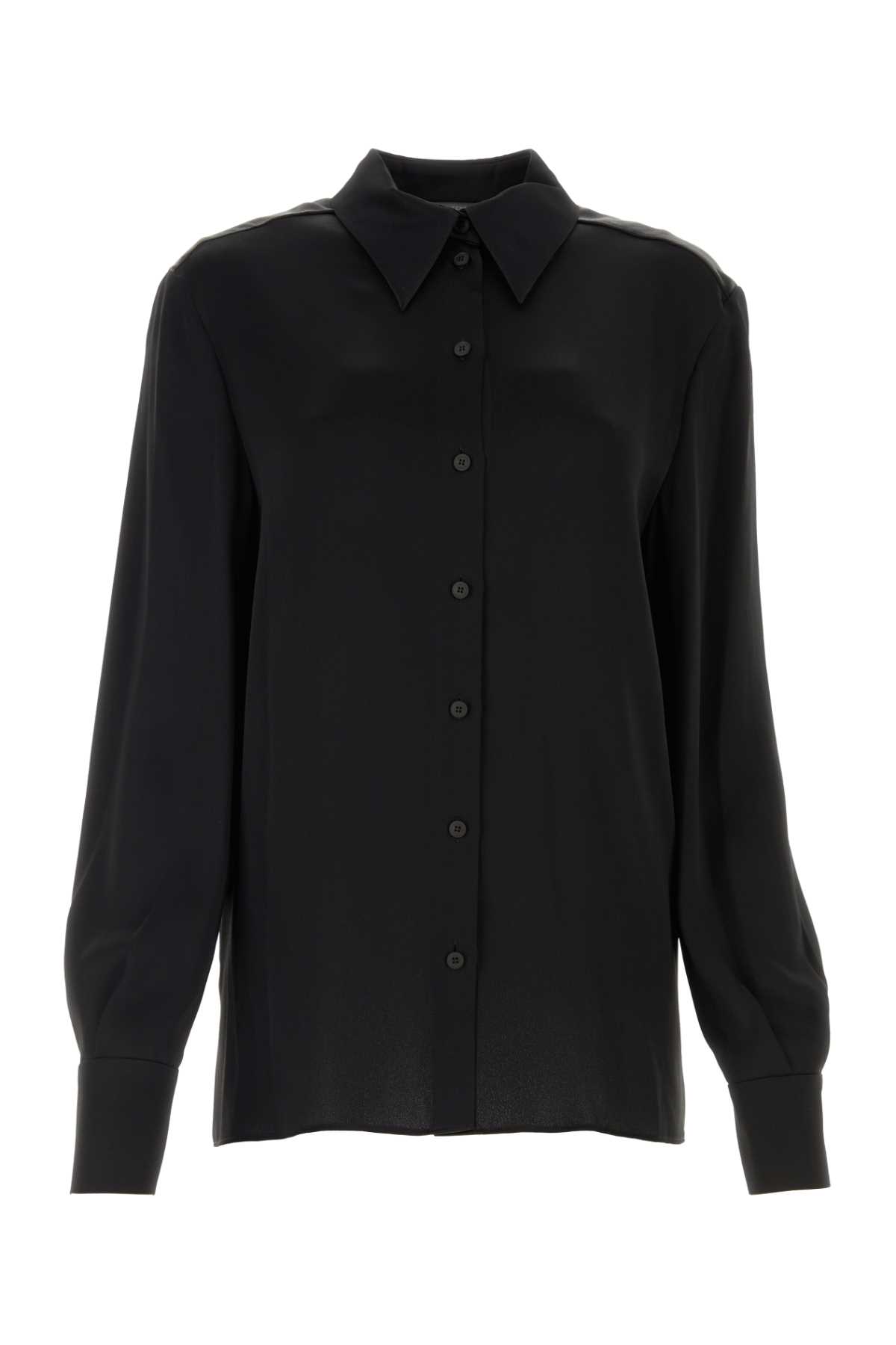 Alberta Ferretti Black Satin Shirt