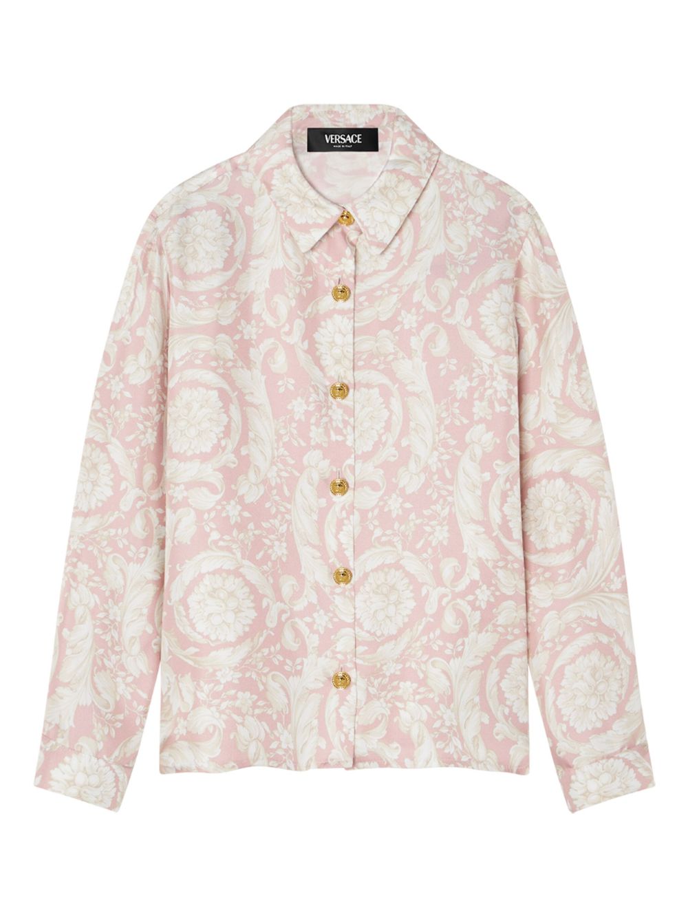 Versace Kids Barocco 印花衬衫 - 粉色