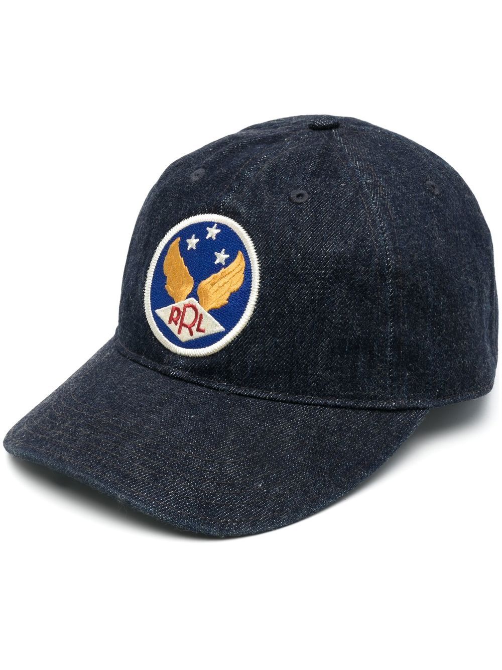 Ralph Lauren RRL logo刺绣棒球帽 - 蓝色