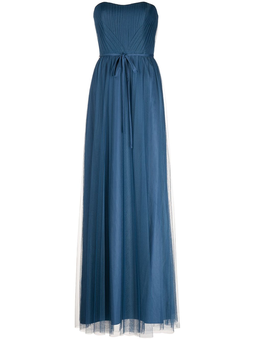 Marchesa Notte Bridesmaids 抹胸薄纱礼服 - 蓝色