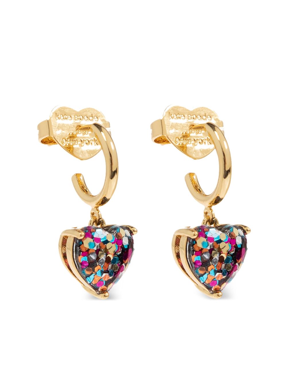 Kate Spade My Love 亮片金葱心形耳环 - 金色