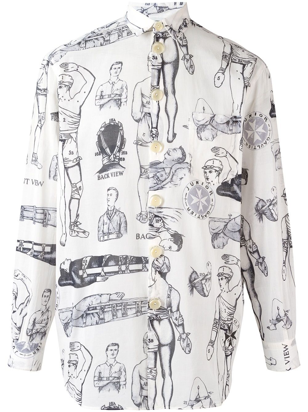 Jean Paul Gaultier Pre-Owned First Aid 印花衬衫 - 白色