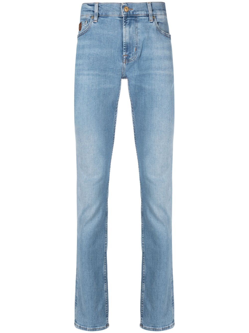 7 For All Mankind 标贴胡须状效果修身牛仔裤 - 蓝色