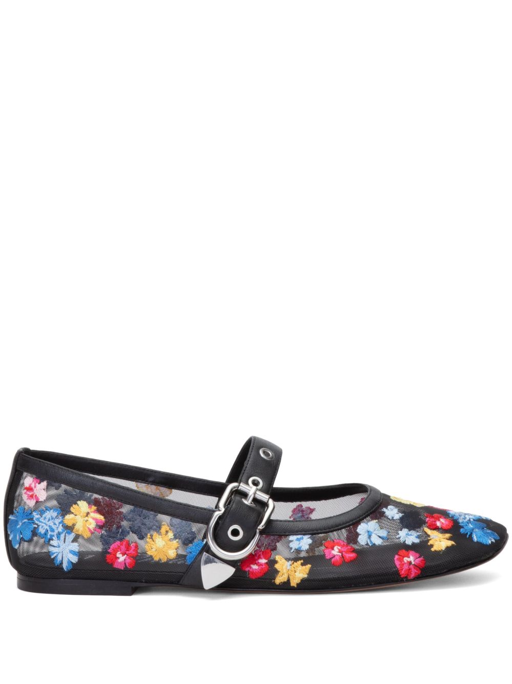 3.1 Phillip Lim ID Flowerworks 网纱芭蕾平底鞋 - 黑色