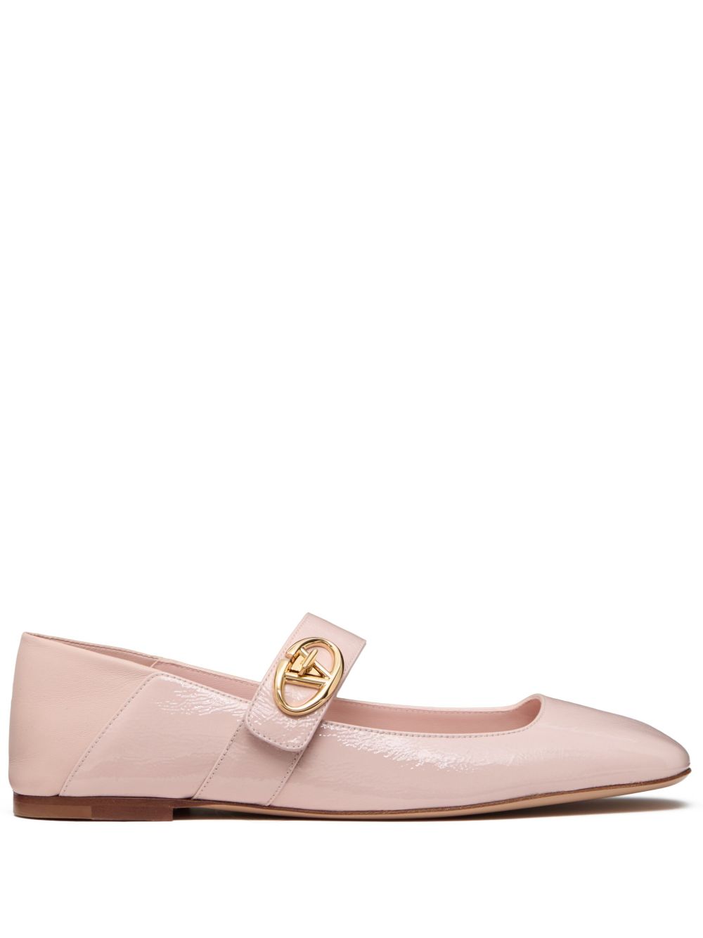 Valentino Garavani VLogo Locker 玛丽珍平底鞋 - 粉色