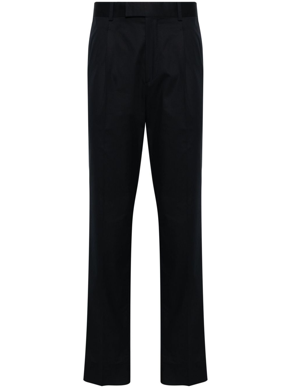 Zegna 中腰褶饰卡其裤 - 蓝色