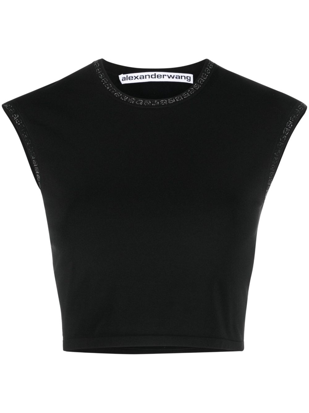 Alexander Wang logo边饰短款上衣 - 黑色