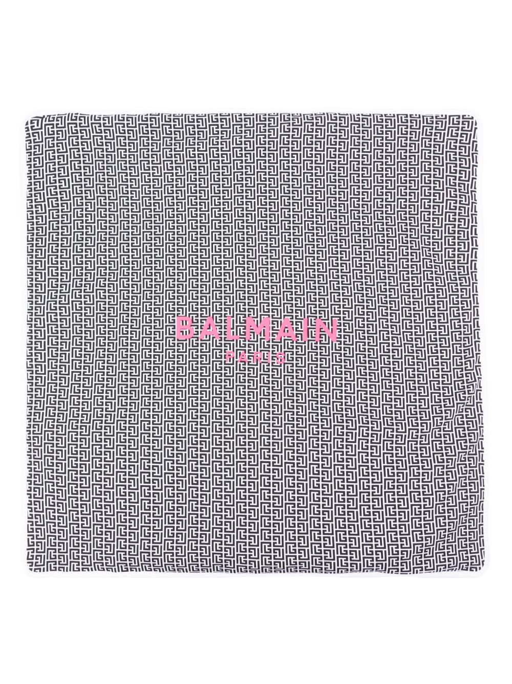 Balmain Kids logo印花棉毯子 - 黑色
