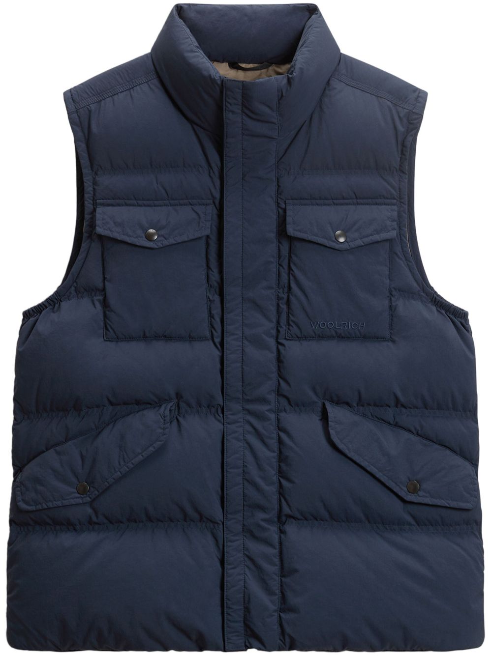 Woolrich 成衣染绗缝马甲 - 蓝色