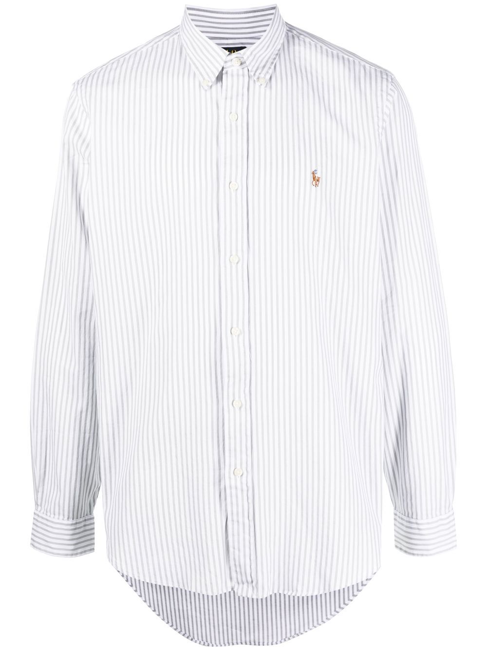 Polo Ralph Lauren 条纹排扣衬衫 - 灰色