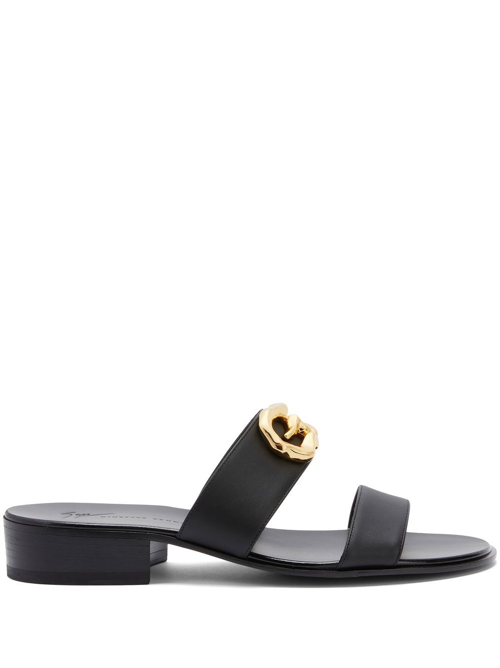 Giuseppe Zanotti Gregorie 皮质凉鞋 - 黑色
