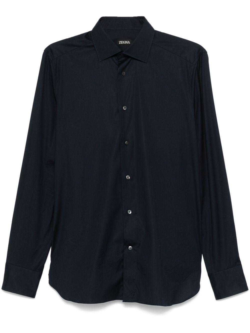 Zegna 府绸衬衫 - 蓝色