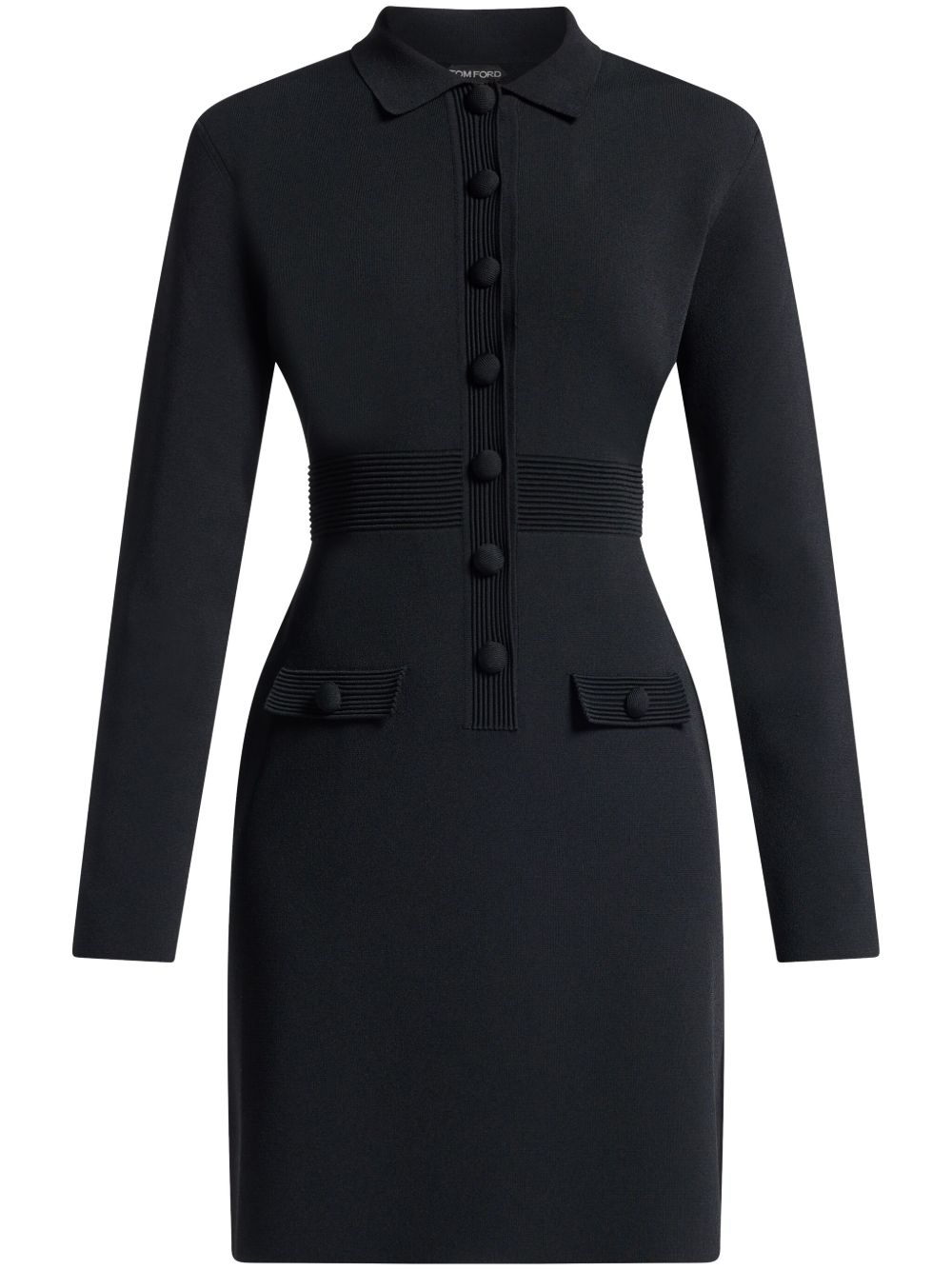 TOM FORD 针织polo领迷你连衣裙 - 黑色