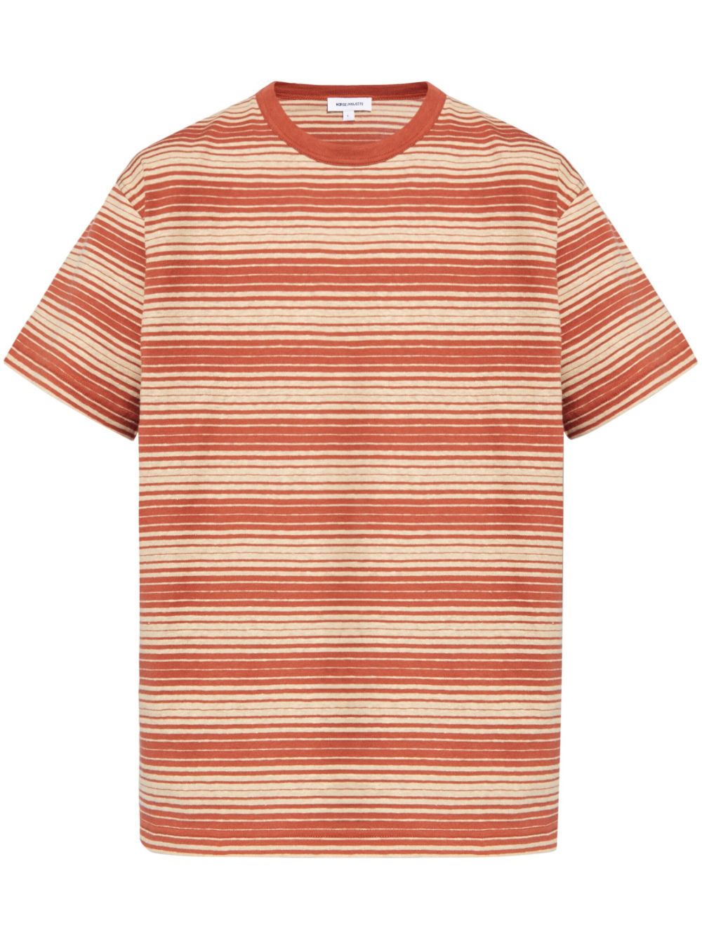 Norse Projects 条纹棉T恤 - 橘色