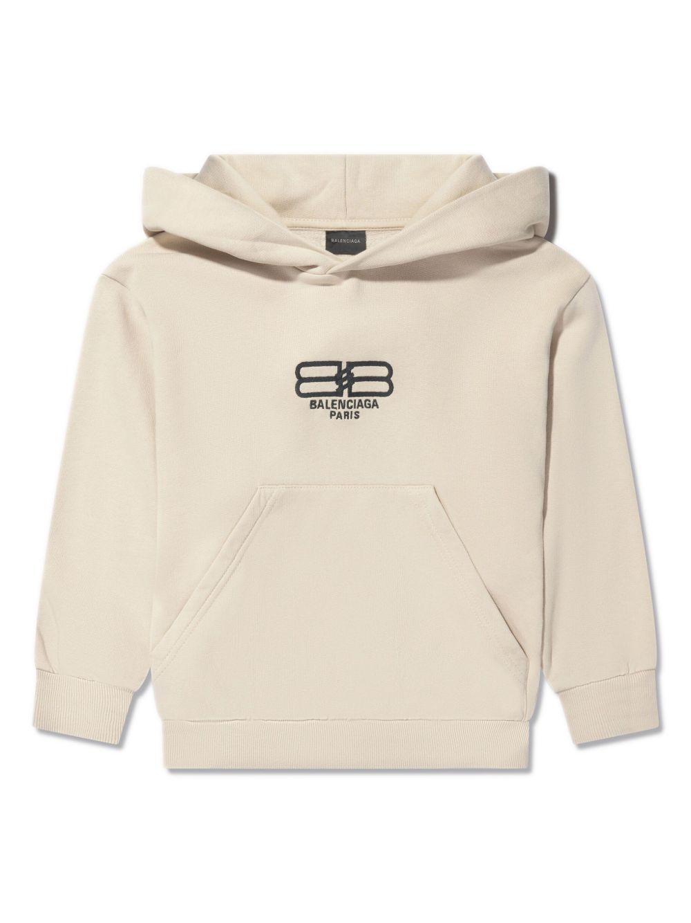 Balenciaga Kids BB 印花平纹针织连帽衫 - 中性色