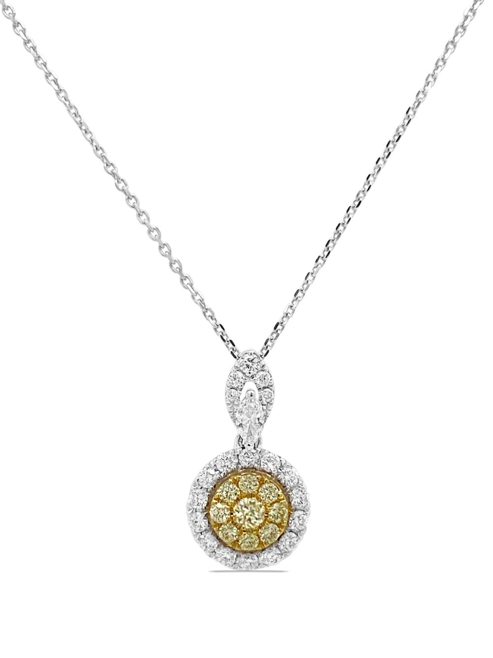 HYT Jewelry 铂金黄白钻石项链 - 银色