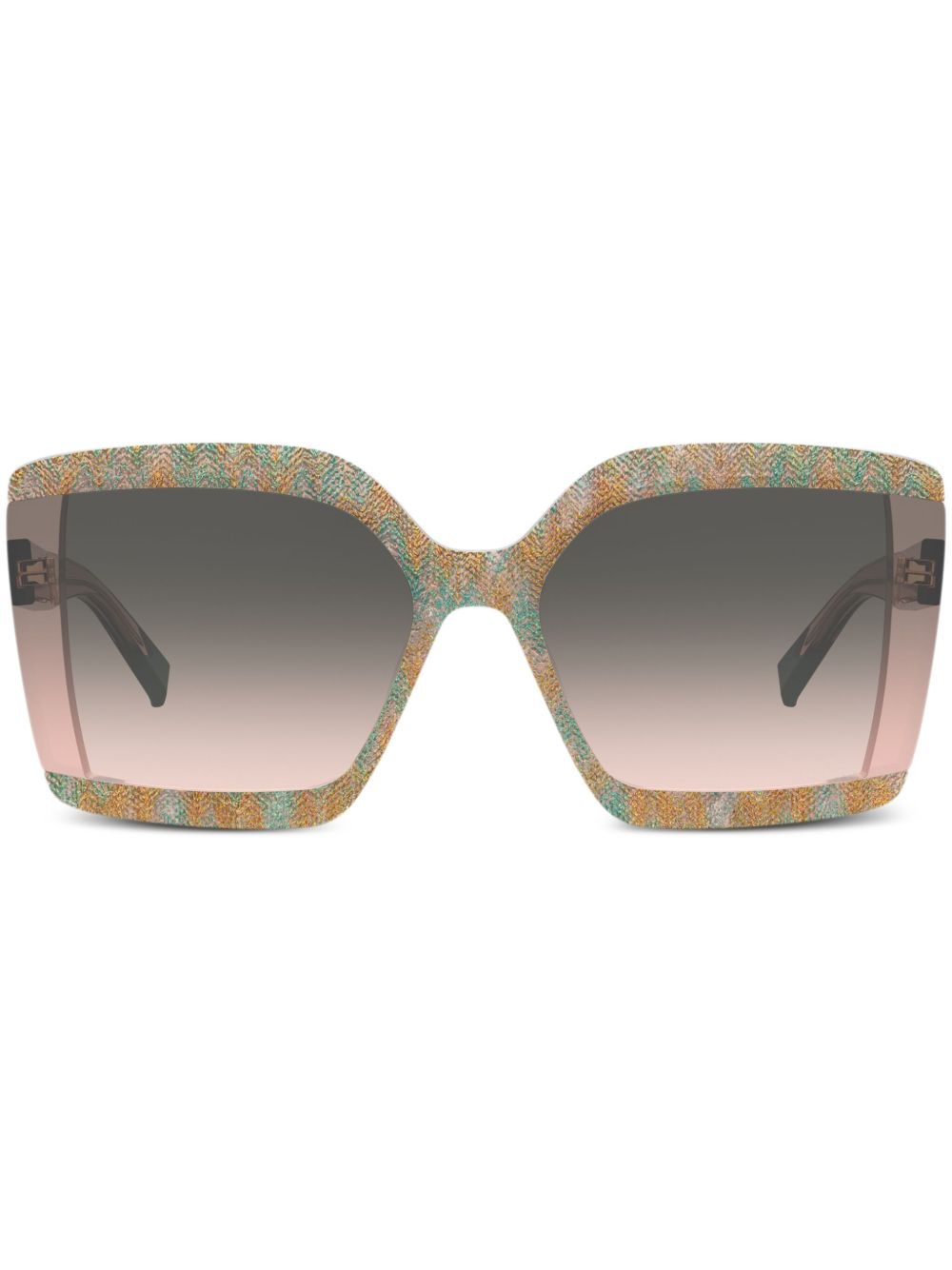 MISSONI EYEWEAR 有色镜片方框太阳眼镜 - 粉色