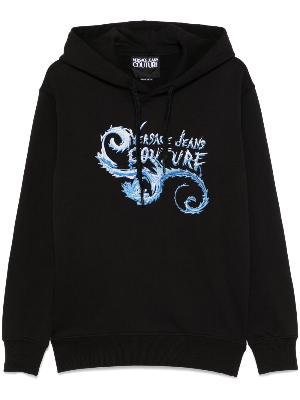 Versace Jeans Couture logo印花连帽衫 - 黑色