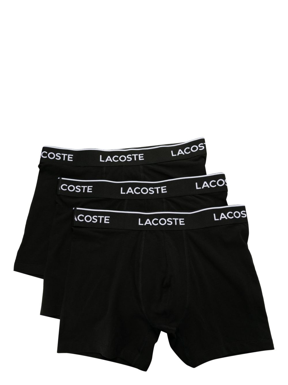 Lacoste logo裤腰穿套式四角裤套装（三件装） - 黑色