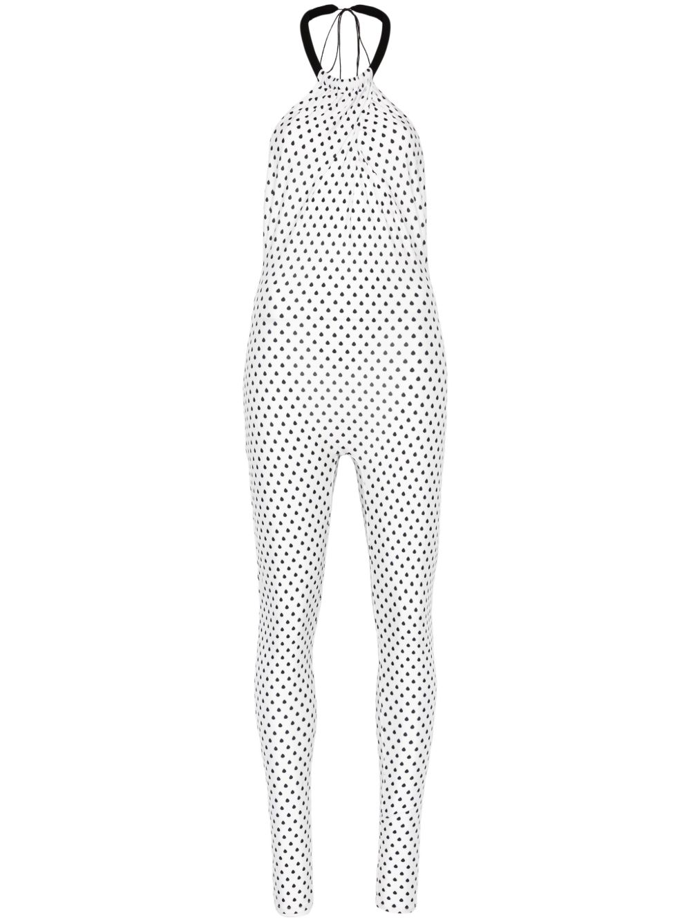 Atu Body Couture 波点连体长裤 - 白色