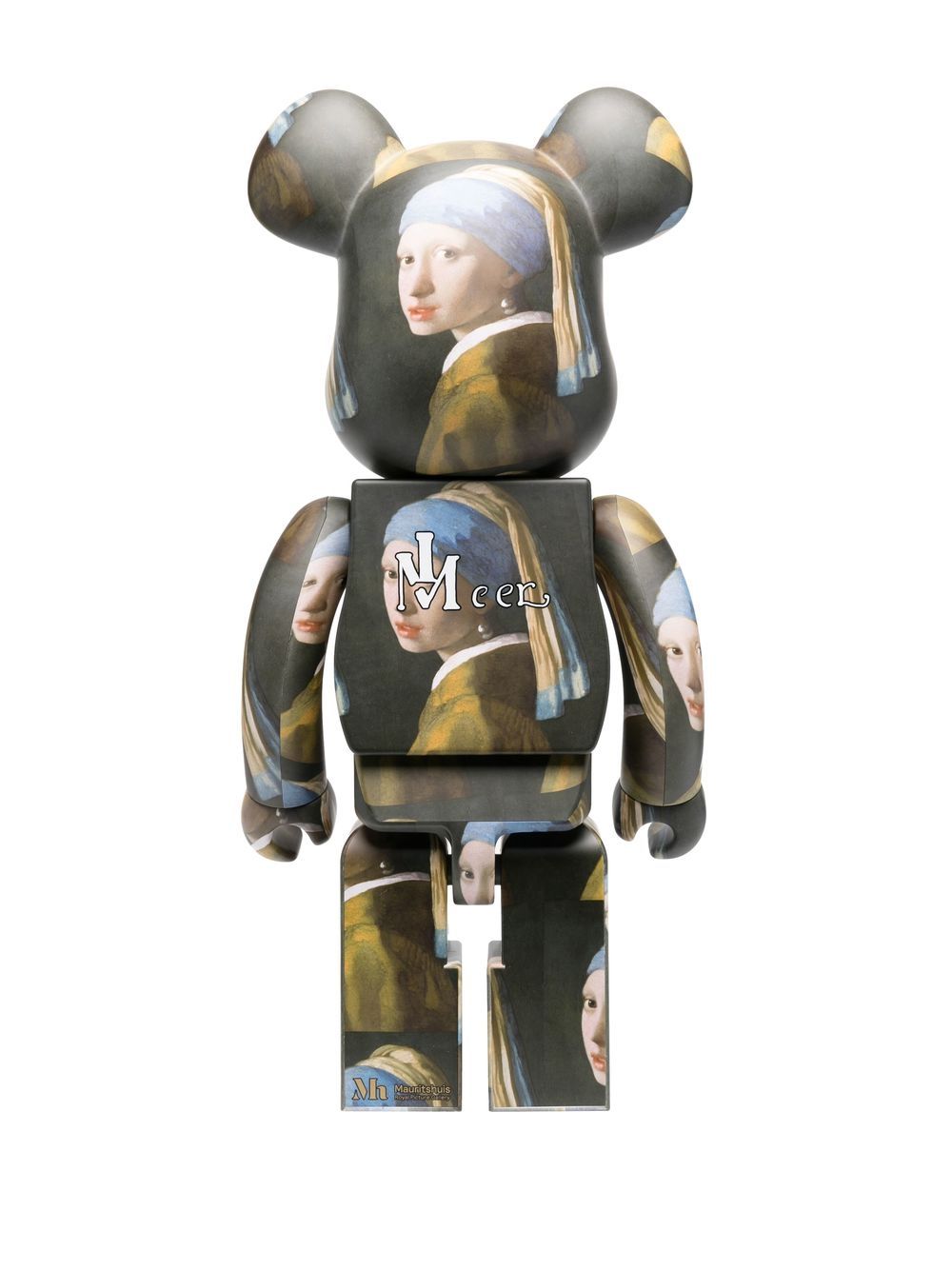 MEDICOM TOY x 1000% Johannes Vermeer Girl BE@RBRICK 积木熊模型玩具 - 黑色