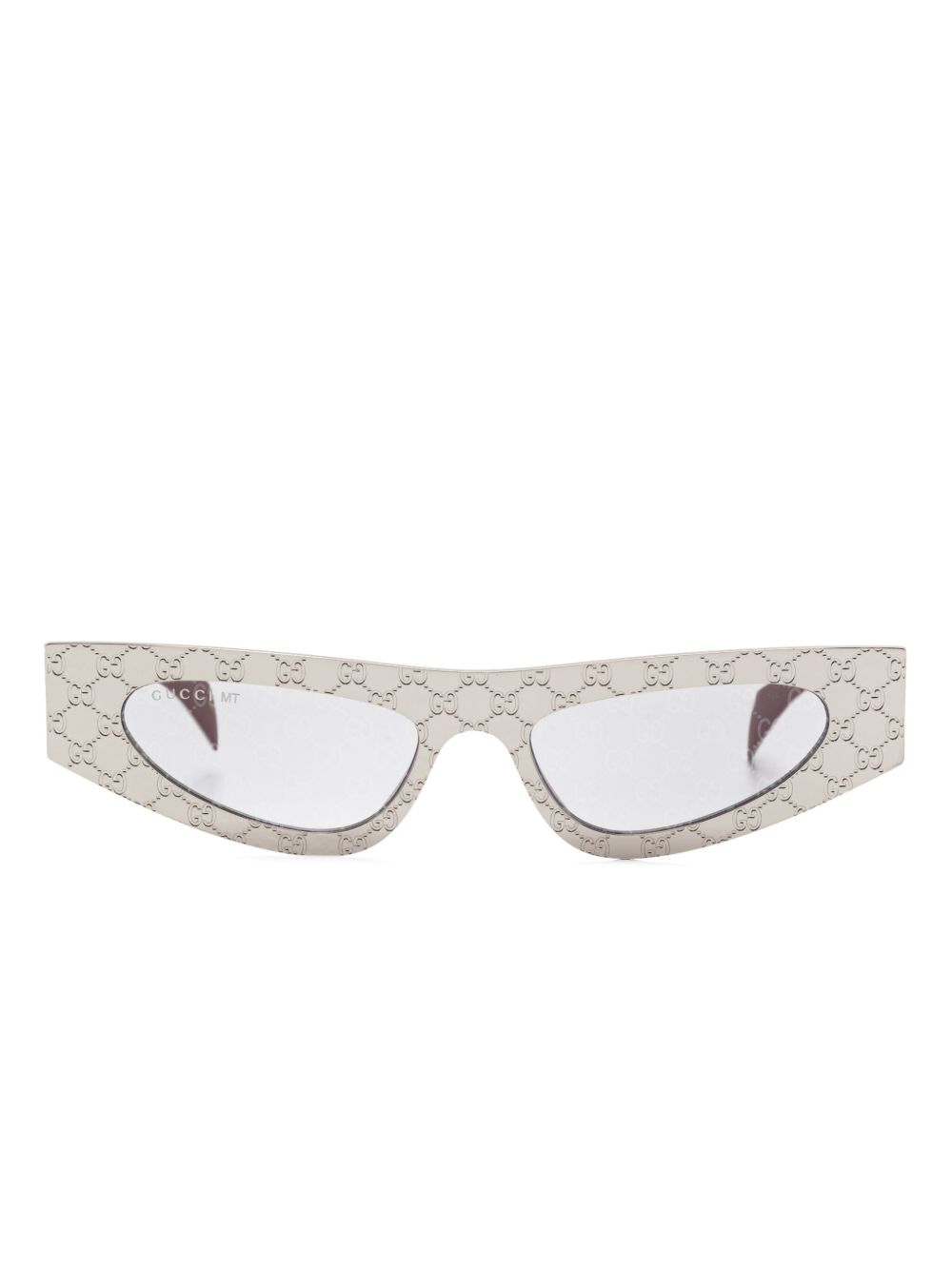 Gucci Eyewear 猫眼框太阳眼镜 - 银色