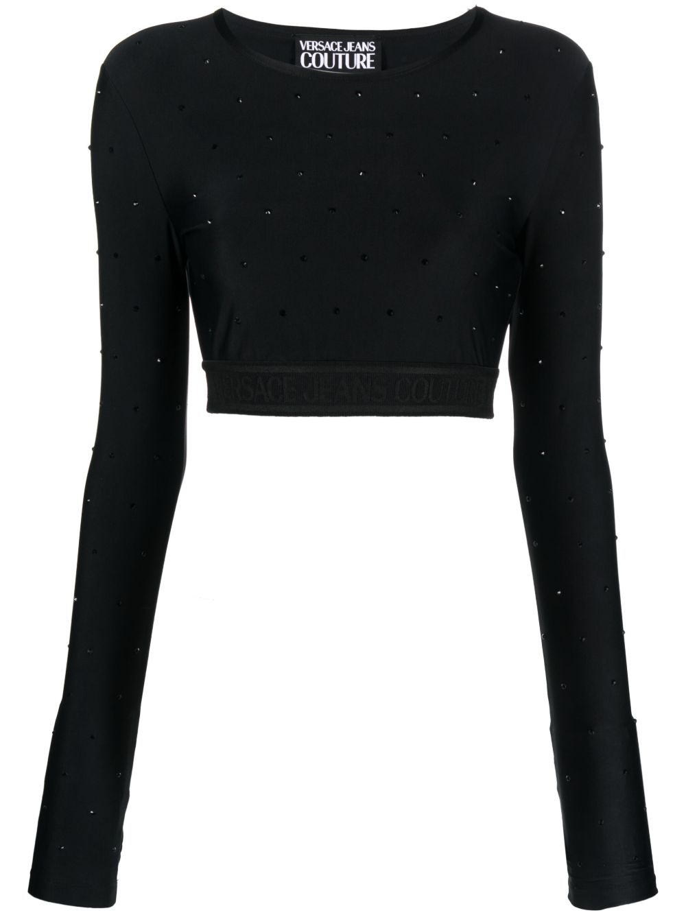 Versace Jeans Couture 晶饰短款上衣 - 黑色