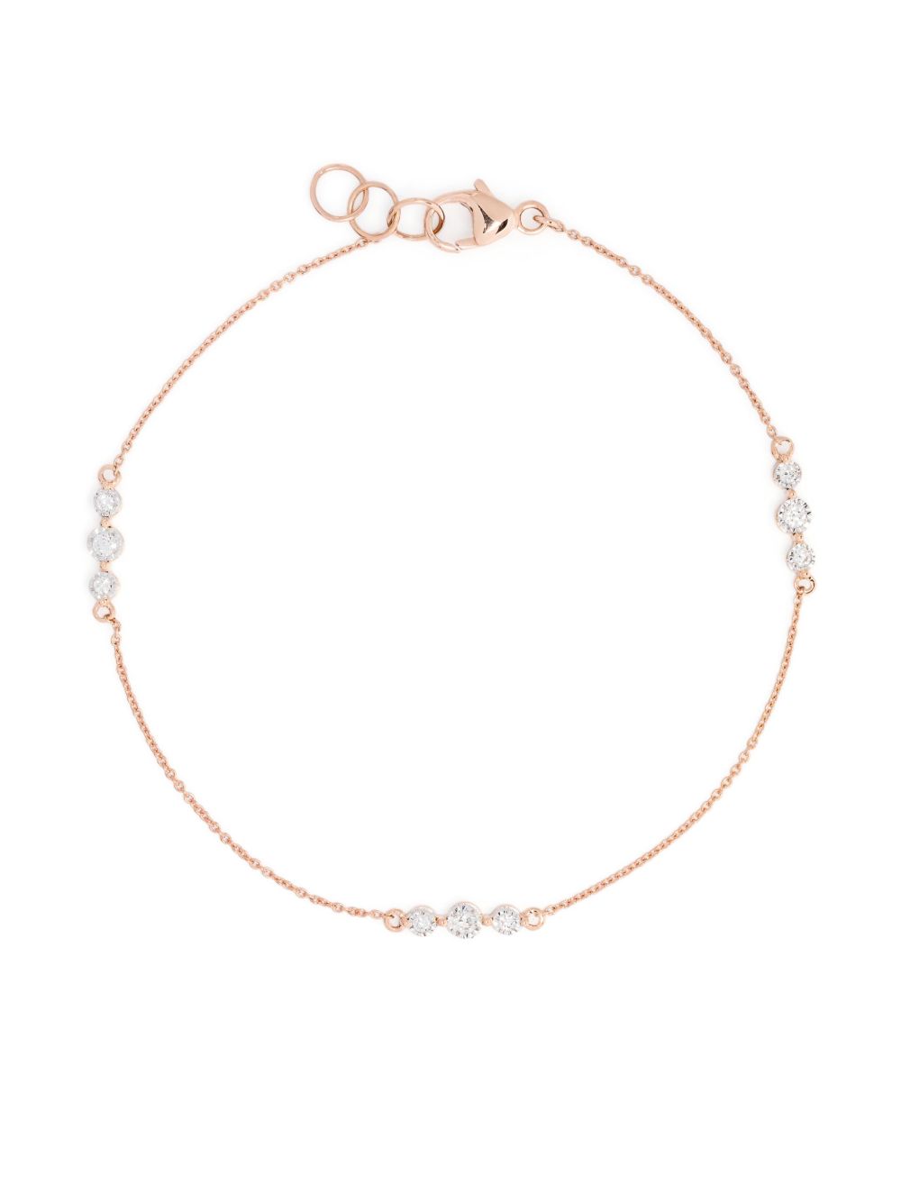 Dana Rebecca Designs Ava Bea Trio 14K玫瑰金钻石手链 - 粉色