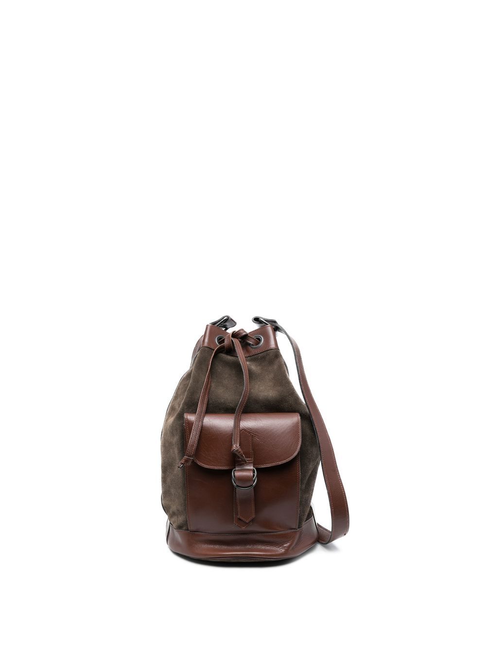 Saint Laurent Pre-Owned 皮质水桶包（1970年代典藏款） - 褐色