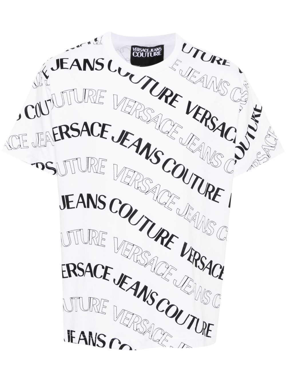 Versace Jeans Couture logo印花棉T恤 - 白色