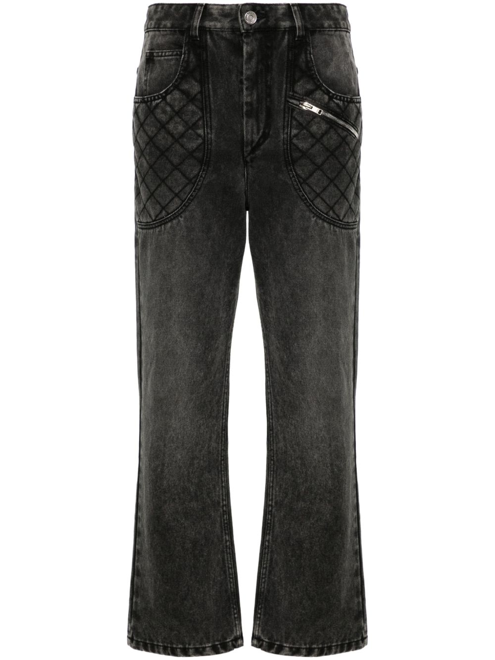 ISABEL MARANT Cassandre 高腰阔腿牛仔裤 - 灰色