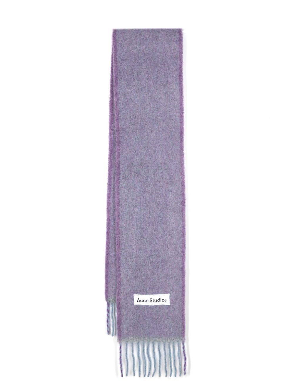 Acne Studios logo贴花流苏边围巾 - 紫色