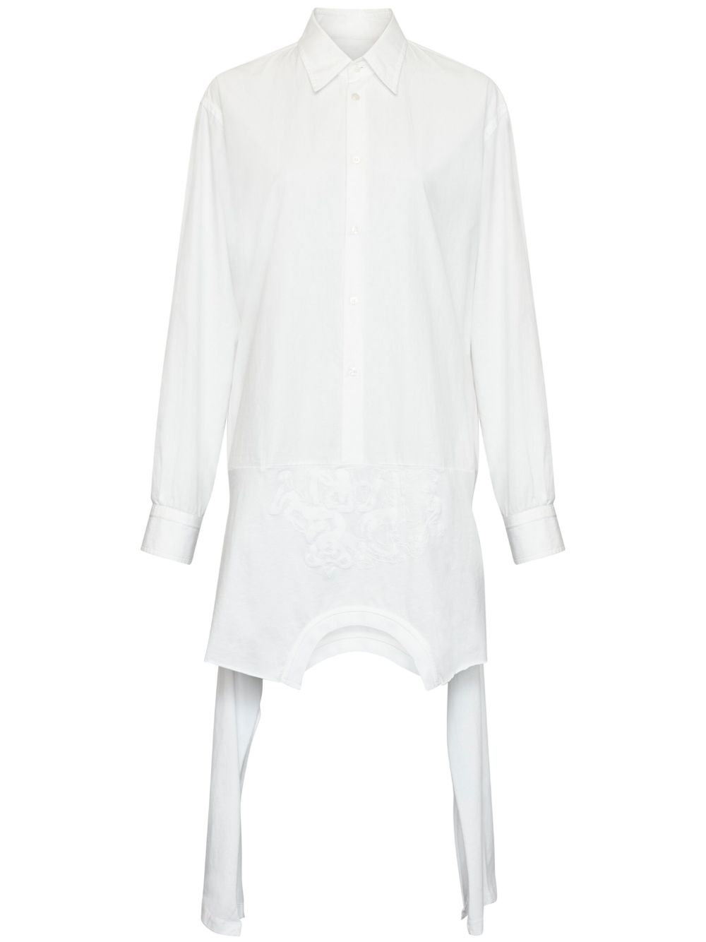 MM6 Maison Margiela 不对称棉衬衫裙 - 白色