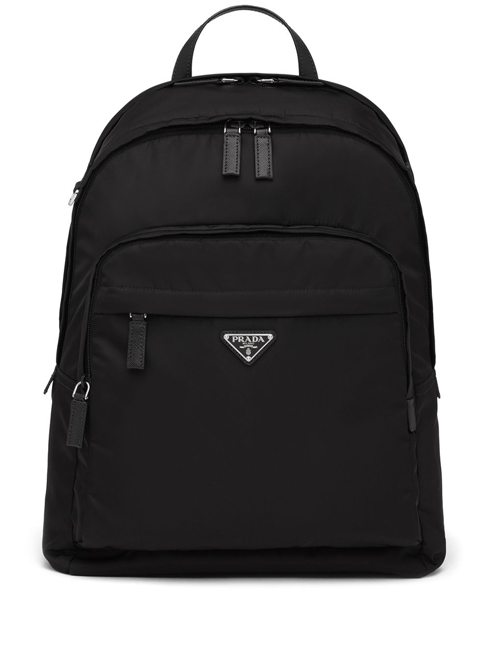 Prada 普拉达 logo拉链背包 - 黑色