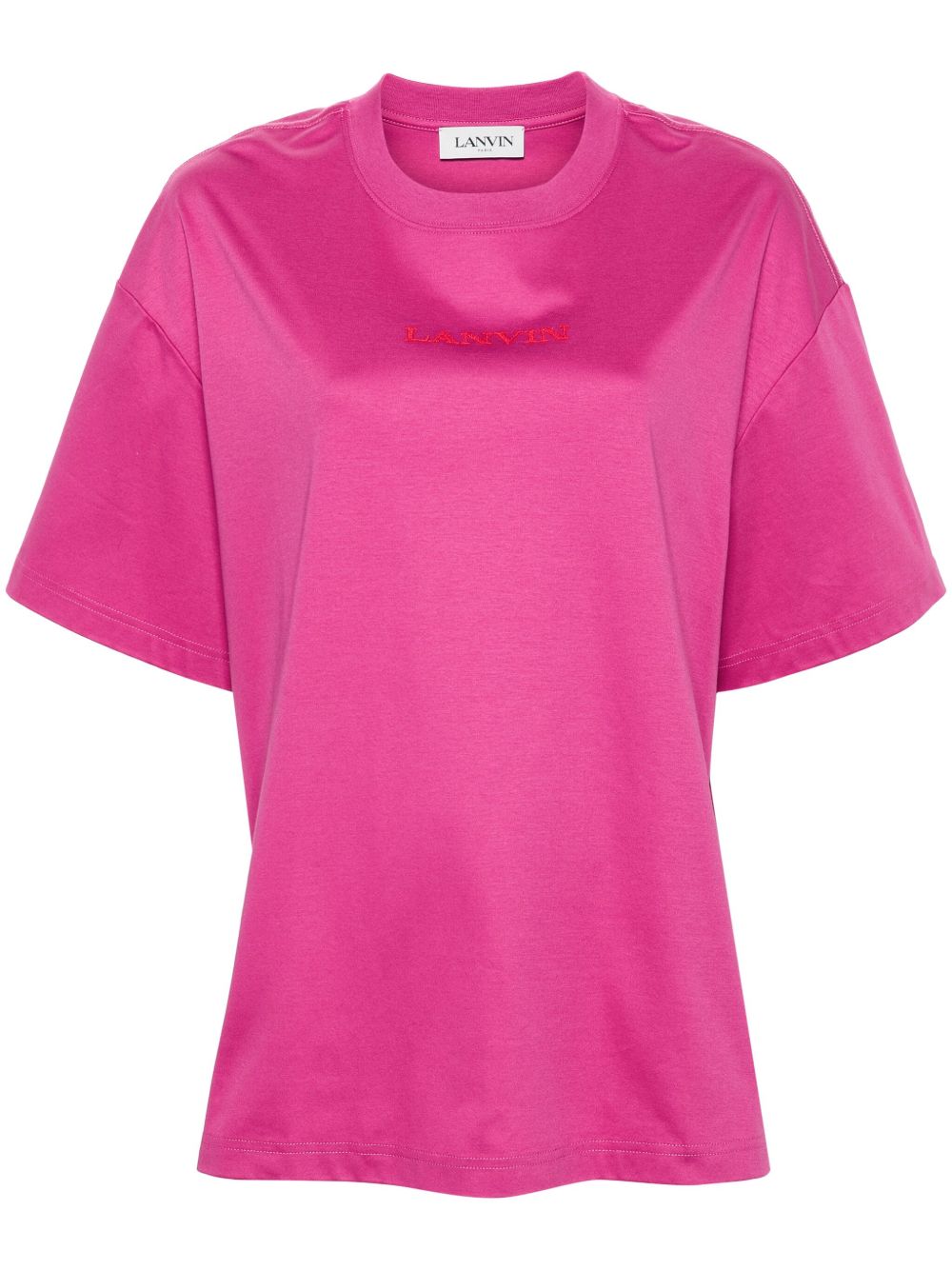 Lanvin logo刺绣T恤 - 粉色