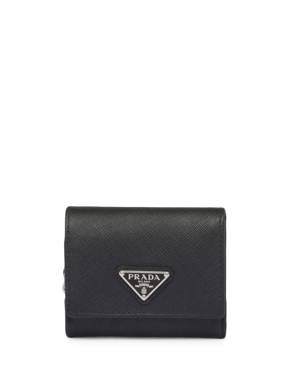 Prada 三角形logo皮质钱包 - 黑色